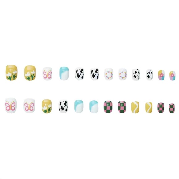 Acrylic Short Squoval Tip Pastel Summer Manicure Rainbow Nails Professional - Picture 6 of 6